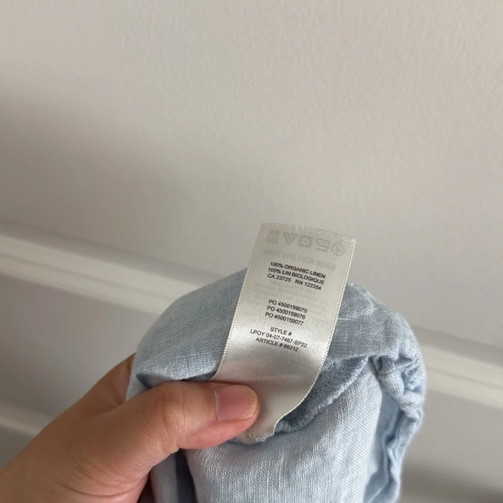 Aritzia Wilfred 100% Linen Top & Skirt Set - Blue (L)